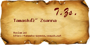 Tamaskó Zsanna névjegykártya